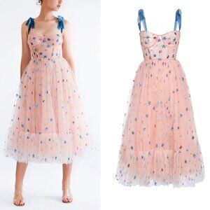 Lirika Matoshi Pink Sky Midi Dress Small